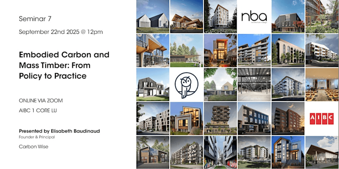 webinar on embodied carbon and mass timber