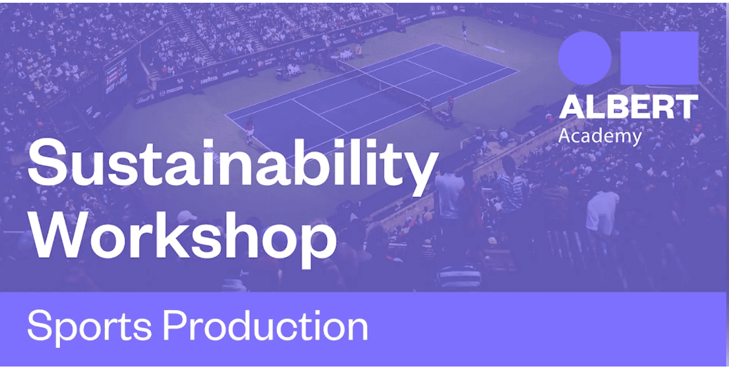 Sustainable sports production workshop about reducing climate impact and decarbonizing media production workflows.