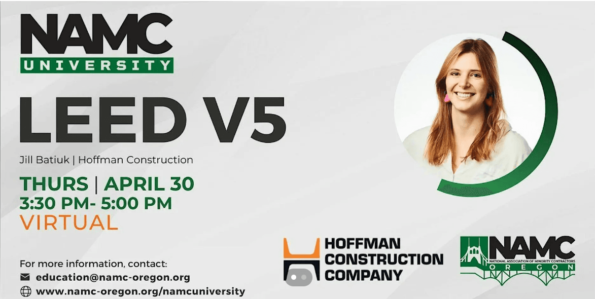 LEED v5 session covering building decarbonization, supply chain impacts, documentation requirements, and sustainable construction.