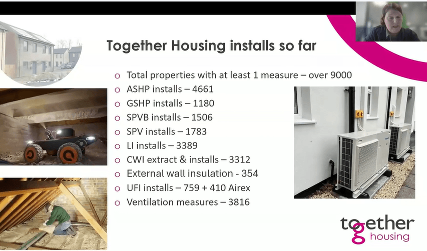 Retrofit Success session discussing community engagement in decarbonisation projects, emphasizing resident trust, communication, and collaboration.